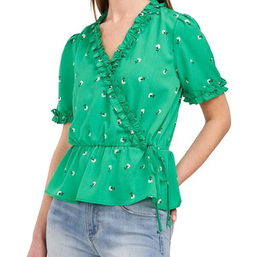 Riley & Rae Eryn Floral Wrap Blouse - Picture 1 of 5